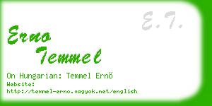 erno temmel business card
